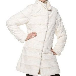 Dennis Basso Faux Fur Coat Like new, White